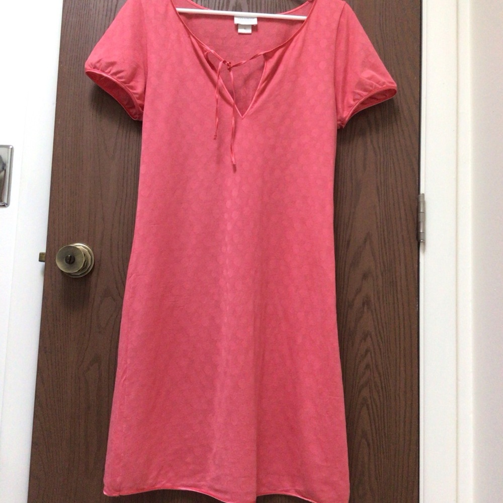 NEW Hanro Switzerland pink nightgown satin trim, bow, cotton blend, sz XS